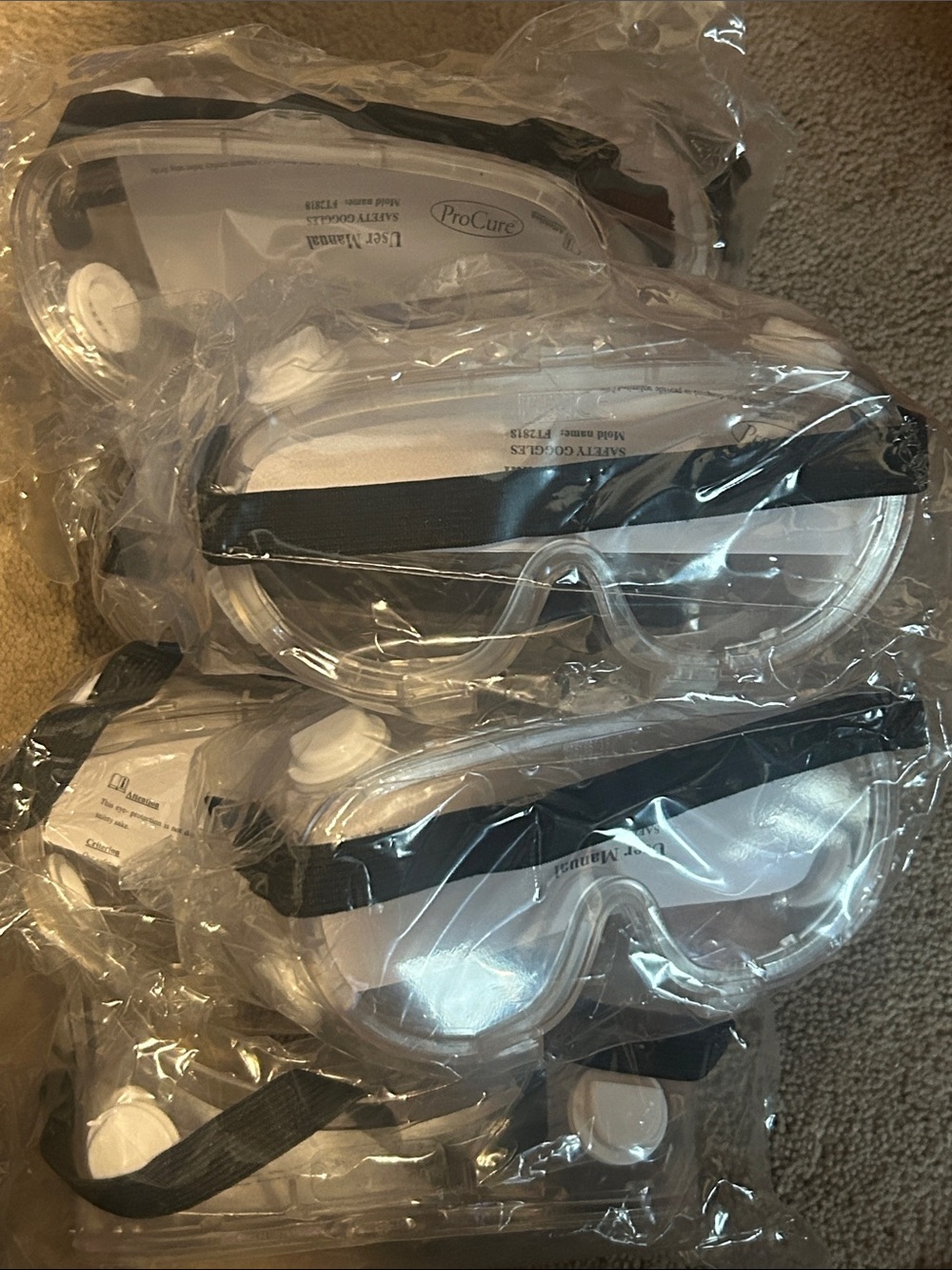 7 pr Safety Goggles Lot of 7 ProCure FT818 SEALED Home Sport Work